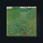 Badge Carré 5 Cm Gustav Klimt - Champ de pavot<br><div class="desc">Champ de pavot / Champ de pavots - Gustav Klimt,  Huile sur toile,  1907</div>