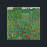Badge Carré 5 Cm Gustav Klimt - Champ de pavot<br><div class="desc">Champ de pavot / Champ de pavots - Gustav Klimt,  Huile sur toile,  1907</div>