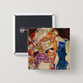 Badge Carré 5 Cm Gustav Klimt - La mariée (inachevée) (Devant & derrière)