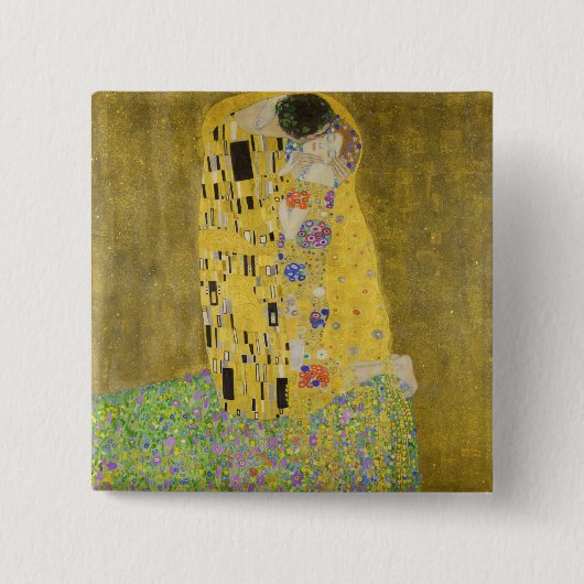 Badge Carré 5 Cm Gustav Klimt - Le baiser (Devant)