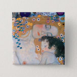 Badge Carré 5 Cm Gustav Klimt - Mère et Enfant<br><div class="desc">Mère et Enfant (détail de trois ans de femme) - Gustav Klimt,  Huile sur toile,  1905</div>