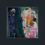 Badge Carré 5 Cm Gustav Klimt - Mort et vie<br><div class="desc">Décès et vie - Gustav Klimt,  Huile sur toile,  1910-1915</div>