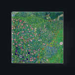 Badge Carré 5 Cm Gustav Klimt - Paysage du jardin italien<br><div class="desc">Jardin italien / Paysage horticole italien - Gustav Klimt,  Huile sur toile,  1913</div>
