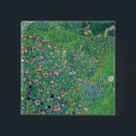 Badge Carré 5 Cm Gustav Klimt - Paysage du jardin italien<br><div class="desc">Jardin italien / Paysage horticole italien - Gustav Klimt,  Huile sur toile,  1913</div>