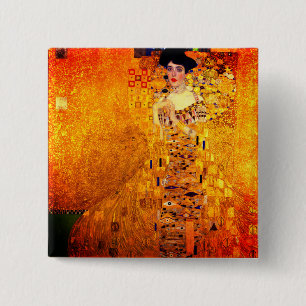 Badge Carré 5 Cm Gustav Klimt Portrait d'Adele Bloch Bauer