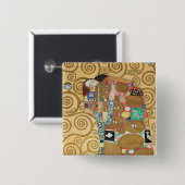 Badge Carré 5 Cm Gustav Klimt - Réalisation, Stoclet Frieze (Devant & derrière)