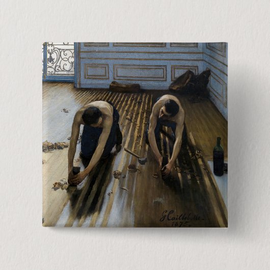 Badge Carré 5 Cm Gustave Caillebotte - Les Graveuses (Devant)