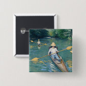 Badge Carré 5 Cm Gustave Caillebotte - Skiffs on the Yerres (Devant & derrière)