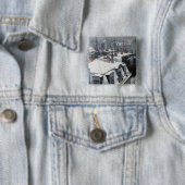 Badge Carré 5 Cm Gustave Caillebotte - Toits dans la neige (En situation)