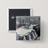 Badge Carré 5 Cm Gustave Caillebotte - Toits dans la neige (Devant & derrière)