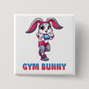 Badge Carré 5 Cm Gym Bunny