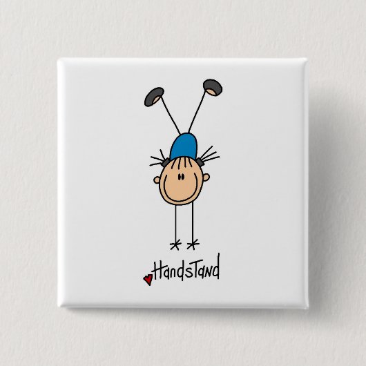 Badge Carré 5 Cm Gymnaste faisant des appuis renversés (Devant)