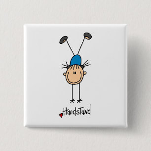 Badge Carré 5 Cm Gymnaste faisant des appuis renversés