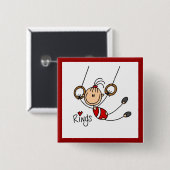 Badge Carré 5 Cm Gymnaste sur des anneaux (Devant & derrière)