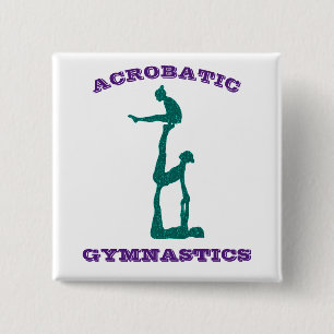 Badge Carré 5 Cm Gymnastique acrobatique - Filles Acro Violet et Tu