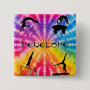 Badge Carré 5 Cm Gymnastique des filles Cravate arc-en-ciel