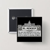 Badge Carré 5 Cm H.L.Mencken sur des bureaucrates (Devant & derrière)