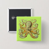 Badge Carré 5 Cm Haeckel Octopus (Devant & derrière)