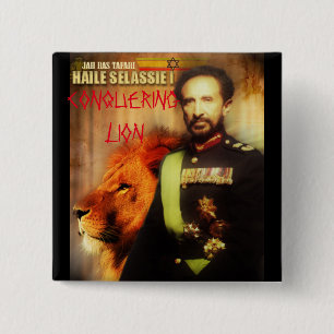 BADGE CARRÉ 5 CM HAILE SELASSIE