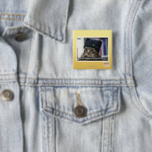 Badge Carré 5 Cm Halètement ! (En situation)