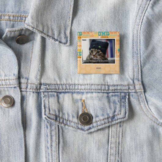 Badge Carré 5 Cm Halètement ! (En situation)