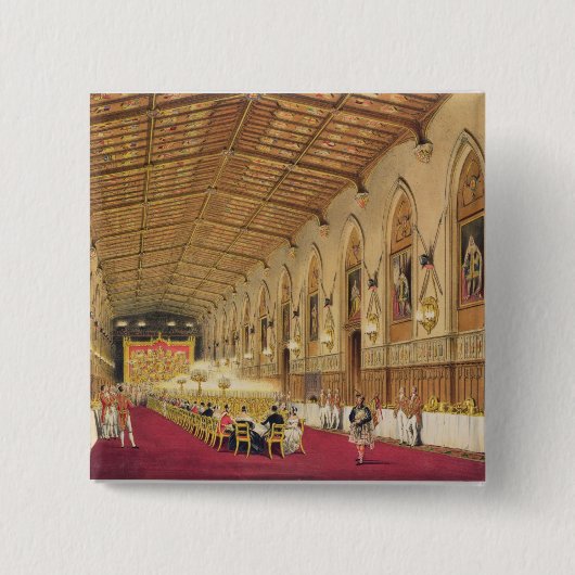 Badge Carré 5 Cm Hall de St George, château de Windsor, 1838 (Devant)