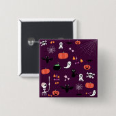 Badge Carré 5 Cm Halloween (Devant & derrière)