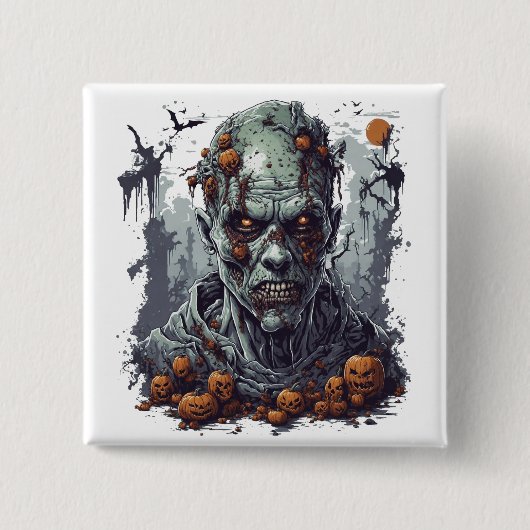 Badge Carré 5 Cm Halloween (Devant)