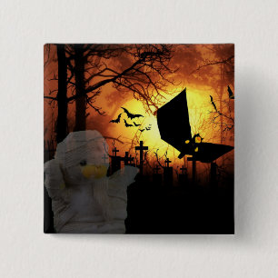 Badge Carré 5 Cm Halloween