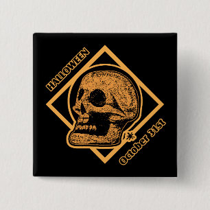 Badge Carré 5 Cm Halloween 31 octobre