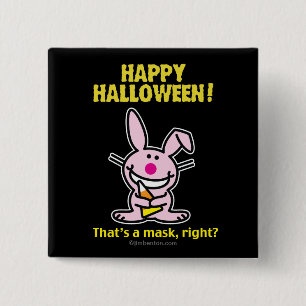 Badge Carré 5 Cm Halloween heureux !