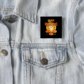 Badge Carré 5 Cm Halloween joyeuse (En situation)