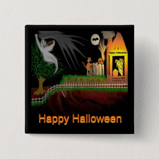 Badge Carré 5 Cm Halloween mag3 (Devant)