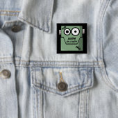 Badge Carré 5 Cm Halloween monstre de Frankenstein (En situation)