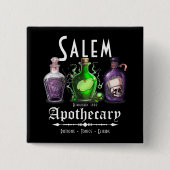 Badge Carré 5 Cm Halloween Salem Potions appothécaires Toniques Eli (Devant)