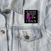 Badge Carré 5 Cm Halloween sorcière enseignant Funny moderne (En situation)