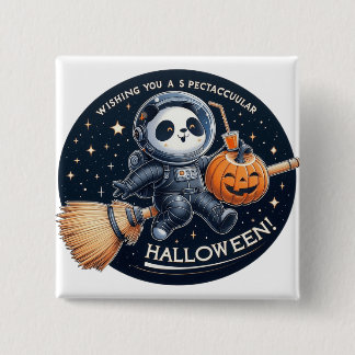 Badge Carré 5 Cm Halloween spectaculaire avec un panda bambou