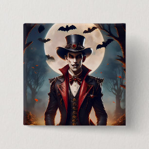 Badge Carré 5 Cm Halloween Steampunk Gothique Zombie Vampire