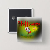 Badge Carré 5 Cm Halloween Sunshine Ghost - (Devant & derrière)