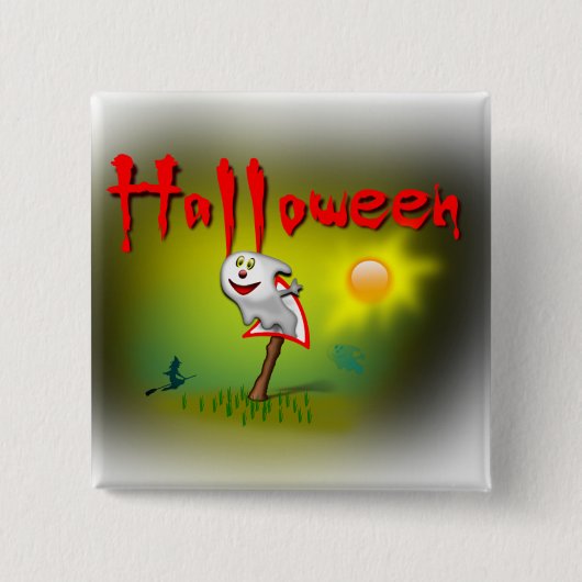 Badge Carré 5 Cm Halloween Sunshine Ghost - (Devant)