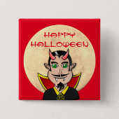 Badge Carré 5 Cm Halloween vampire / Lune (Devant)