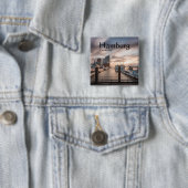 Badge Carré 5 Cm Hambourg Allemagne (En situation)