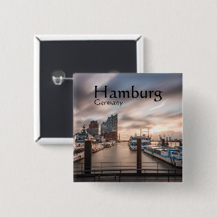 Badge Carré 5 Cm Hambourg Allemagne