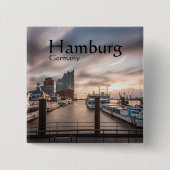 Badge Carré 5 Cm Hambourg Allemagne (Devant)