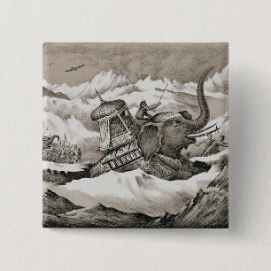 Badge Carré 5 Cm Hannibal (247-c.183 AVANT JÉSUS CHRIST) et ses