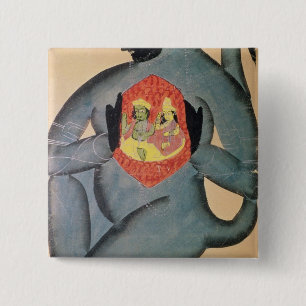 Badge Carré 5 Cm Hanuman indiquant Rama et Sita