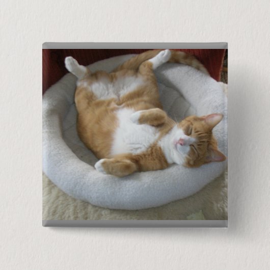 Badge Carré 5 Cm Happy Cat (Devant)