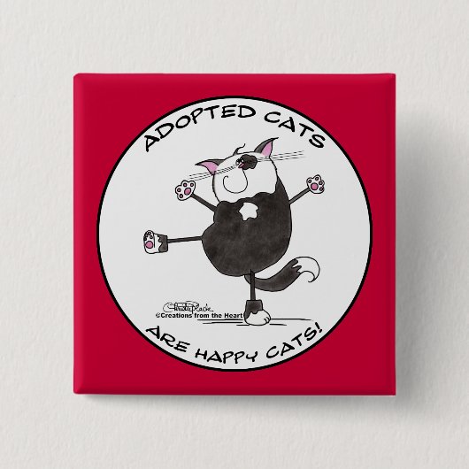 Badge Carré 5 Cm Happy Dance Cat (Devant)
