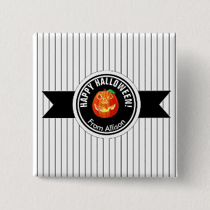 Badge Carré 5 Cm Happy Halloween Citrouille ID212