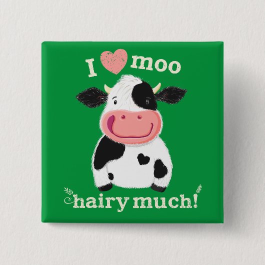 Badge Carré 5 Cm Happy Little Holstein t'aime (Devant)